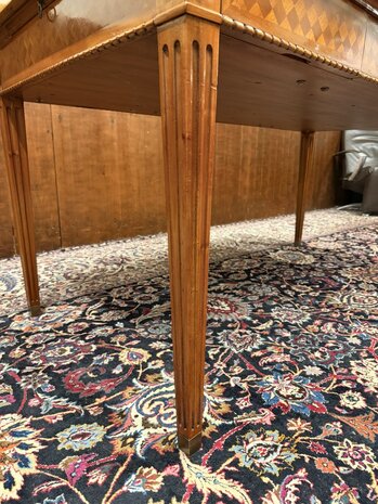 Klassiek-Antiek-Oud-Engels-Chesterfield-Schrijftafel-Bureau-Desk-met-Groen-Leder-Ingelegd-9