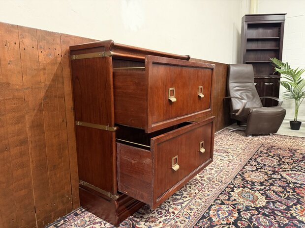 Klassiek-Antiek-Oud-Engels-Chesterfield-Originele-Globe-Wernicke-Boekenkast-Ladekast-Kantoorkast-8