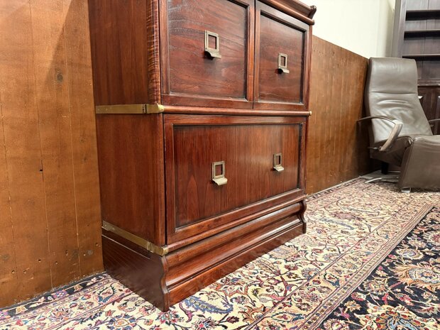 Klassiek-Antiek-Oud-Engels-Chesterfield-Originele-Globe-Wernicke-Boekenkast-Ladekast-Kantoorkast-5