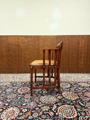 Klassiek-Engels-Antiek-Oud-Globe-Wernicke-Bureaustoel-Stoel-2