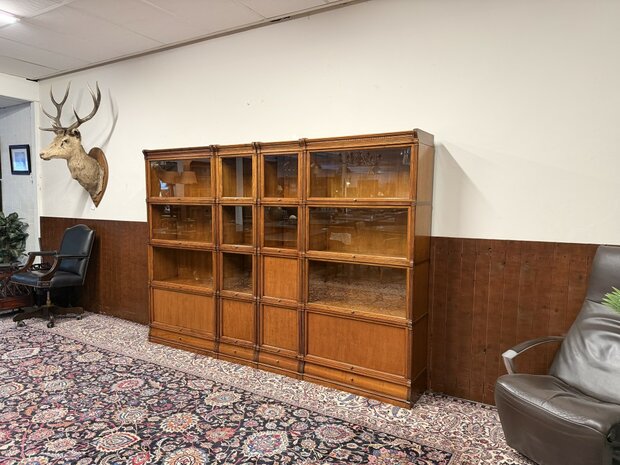 Klassiek-Engels-Antiek-Oud-Originele-Globe-Wernicke-Boekenkast-Bibliotheekkast-Kast