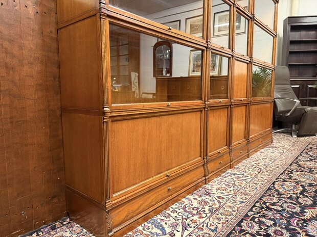 Klassiek-Engels-Antiek-Oud-Originele-Globe-Wernicke-Boekenkast-Bibliotheekkast-Kast