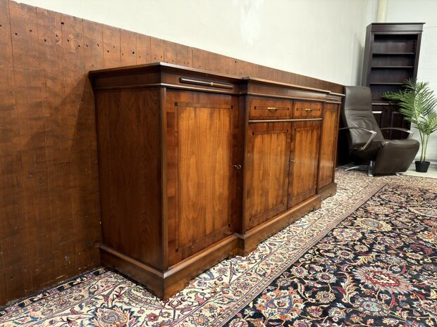 Klassiek-Engels-Antiek-Oud-Chesterfield-Vintage-Art-Deco-Dressoir-Kantoorkast-Kast-Kersenhout