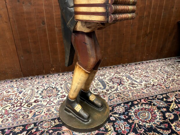 Klassiek-Engels-Antiek-Oud-Chesterfield-Vintage-Albert-Einstein-Boekendrager-Boekenkast-Kast