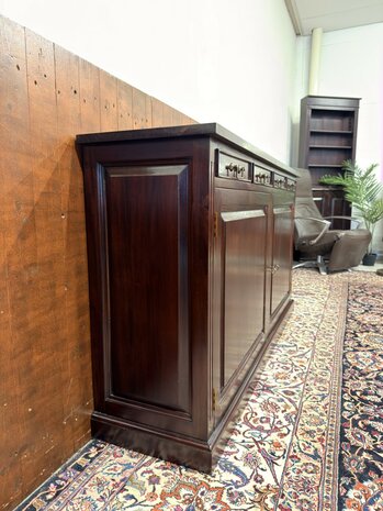 Klassiek-Oud-Antiek-Engels-Antiek-Vintage-Chesterfield-Kantoorkast-Dressoir