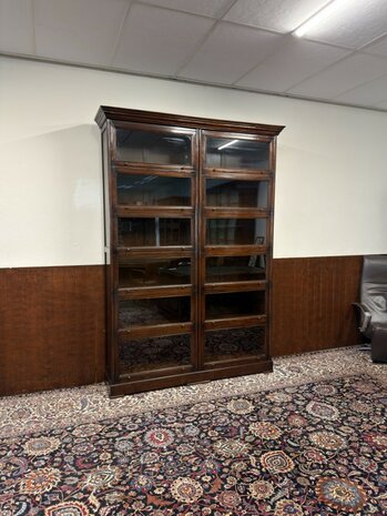 Klassiek-Oud-Antiek-Engels-Antiek-Vintage-Chesterfield-Globe-Wernicke-Boekenkast-Kast