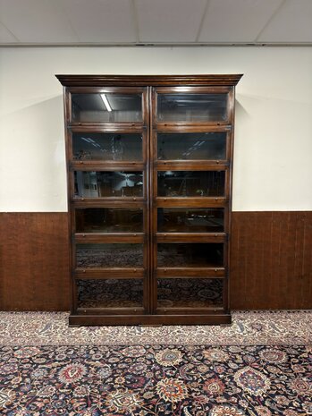 Klassiek-Oud-Antiek-Engels-Antiek-Vintage-Chesterfield-Globe-Wernicke-Boekenkast-Kast