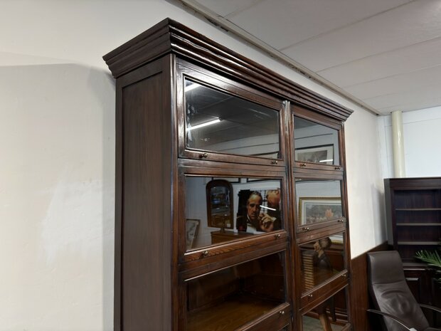 Klassiek-Oud-Antiek-Engels-Antiek-Vintage-Chesterfield-Globe-Wernicke-Boekenkast-Kast