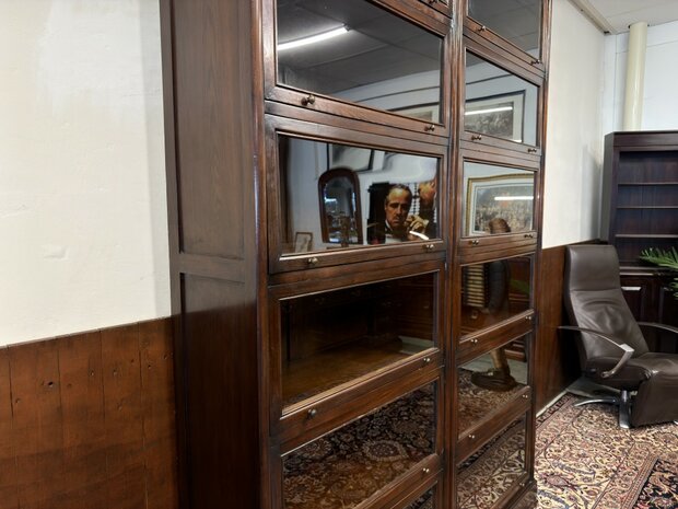 Klassiek-Oud-Antiek-Engels-Antiek-Vintage-Chesterfield-Globe-Wernicke-Boekenkast-Kast