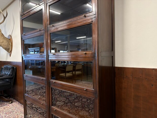 Klassiek-Oud-Antiek-Engels-Antiek-Vintage-Chesterfield-Globe-Wernicke-Boekenkast-Kast