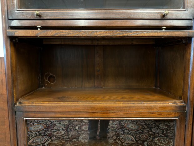 Klassiek-Oud-Antiek-Engels-Antiek-Vintage-Chesterfield-Globe-Wernicke-Boekenkast-Kast