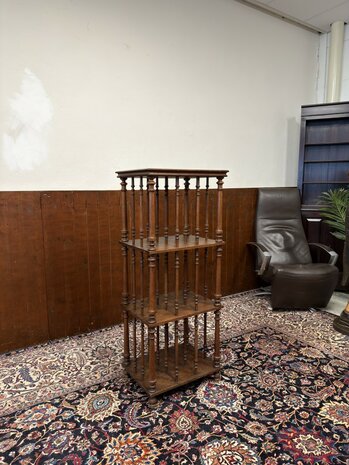 Klassiek-Oud-Antiek-Engels-Antiek-Vintage-Chesterfield-Boekenmolen-Boekenrek-Boekenkast