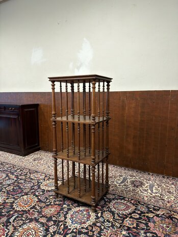 Klassiek-Oud-Antiek-Engels-Antiek-Vintage-Chesterfield-Boekenmolen-Boekenrek-Boekenkast