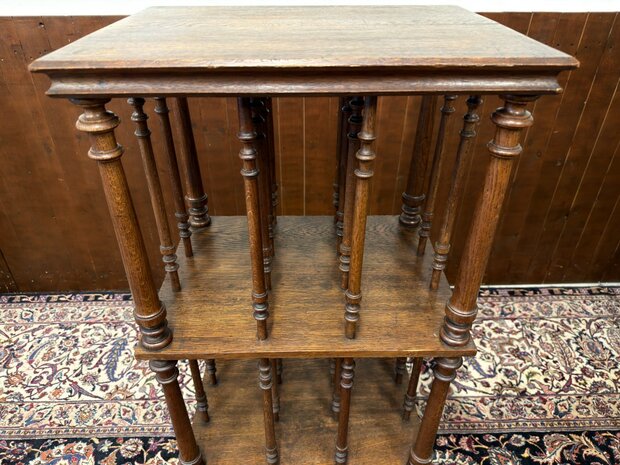 Klassiek-Oud-Antiek-Engels-Antiek-Vintage-Chesterfield-Boekenmolen-Boekenrek-Boekenkast