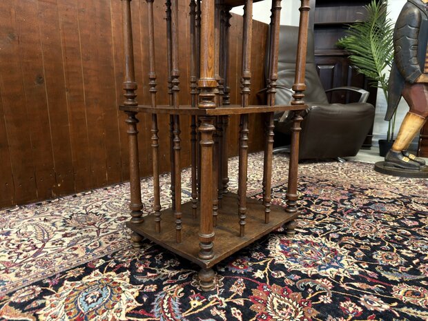 Klassiek-Oud-Antiek-Engels-Antiek-Vintage-Chesterfield-Boekenmolen-Boekenrek-Boekenkast