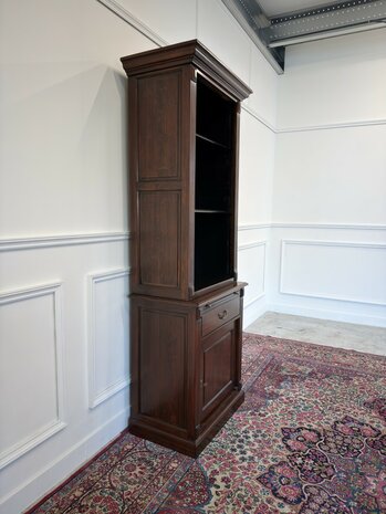 Klassiek-Engels-Oud-Antiek-Vintage-Chesterfield-Mahonie-Boekenkast-Kast