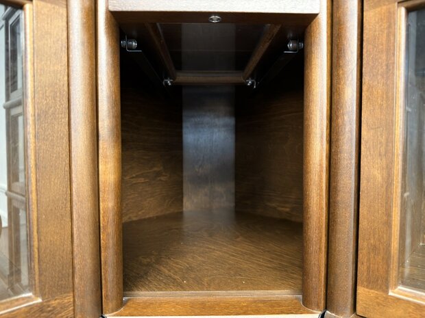 Klassiek-Engels-Oud-Antiek-Vintage-Chesterfield-Globe-Wernicke-Stijl-Boekenkast-Hoekkast-Bibliotheekkast