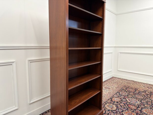 Klassiek-Engels-Antiek-Oud-Vintage-Open-Boekenkast-Kast