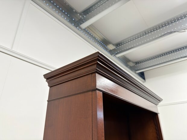 Klassiek-Engels-Antiek-Oud-Vintage-Open-Boekenkast-Kast