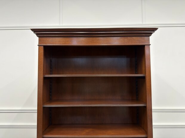 Klassiek-Engels-Antiek-Oud-Vintage-Open-Boekenkast-Kast
