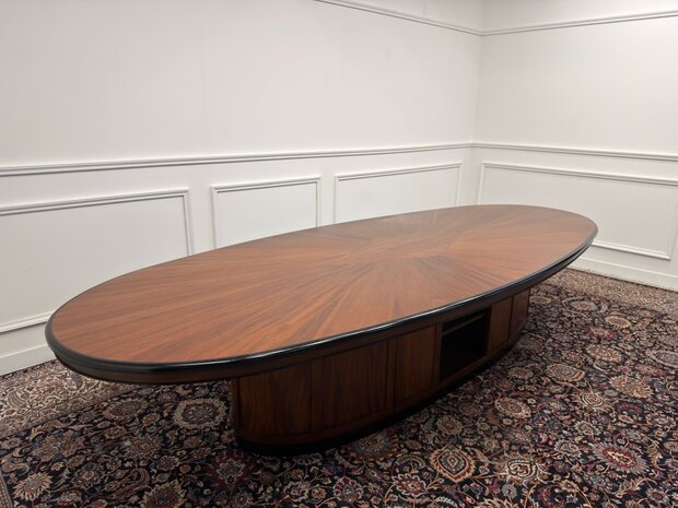 Klassiek-Engels-Antiek-Oud-Vintage-Chesterfield-Grote-Art-Deco-Vergadertafel-Tafel
