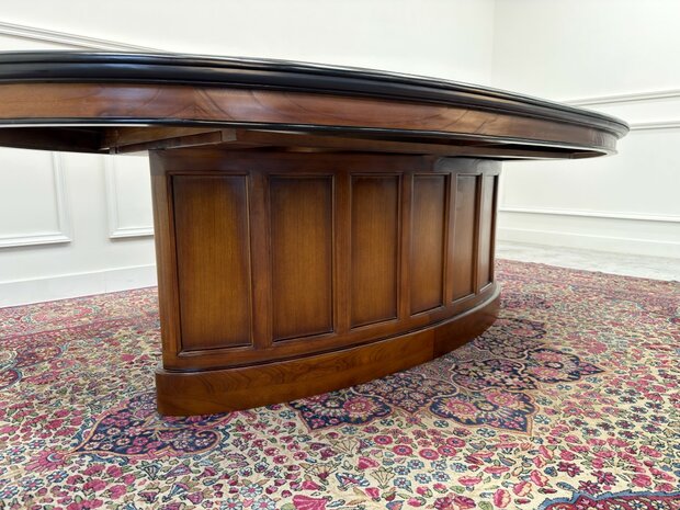 Set-Klassiek-Antiek-Oud-Engels-Chesterfield-Vintage-Art-Deco-Vergadertafel-Conferentietafel-Tafel