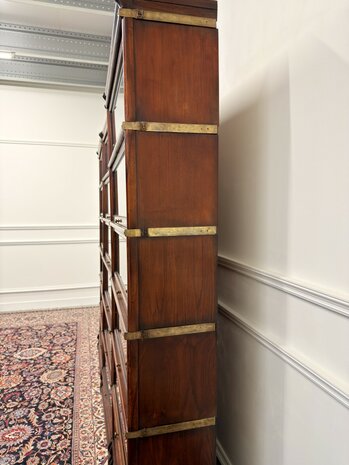 Klassiek-Engels-Vintage-Antiek-Oud-Chesterfield-Globe-Wernicke-Stijl-Set-Boekenkast-Bibliotheekkast-Kast