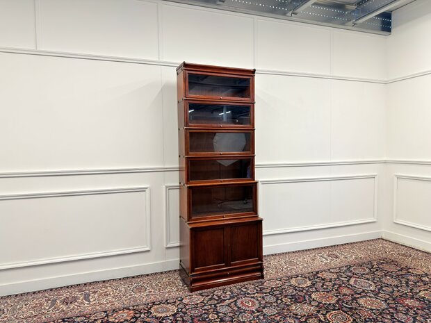 Klassiek-Engels-Antiek-Oud-Vintage-Chesterfield-Originele-Globe-Wernicke-Boekenkast-Bibliotheekkast-Kast