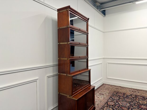 Klassiek-Engels-Antiek-Oud-Vintage-Chesterfield-Originele-Globe-Wernicke-Boekenkast-Bibliotheekkast-Kast