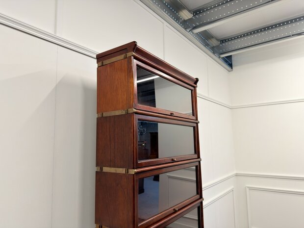 Klassiek-Engels-Antiek-Oud-Vintage-Chesterfield-Originele-Globe-Wernicke-Boekenkast-Bibliotheekkast-Kast