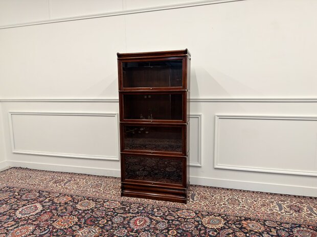 Klassiek-Engels-Antiek-Oud-Vintage-Chesterfield-Originele-Globe-Wernicke-Boekenkast-Kast