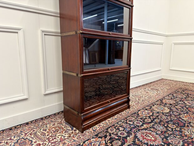 Klassiek-Engels-Antiek-Oud-Vintage-Chesterfield-Originele-Globe-Wernicke-Boekenkast-Kast