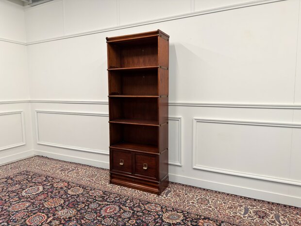 Klassiek-Engels-Antiek-Oud-Vintage-Chesterfield-Originele-Globe-Wernicke-Open-Boekenkast-Kast-2