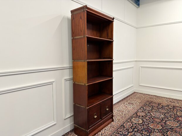 Klassiek-Engels-Antiek-Oud-Vintage-Chesterfield-Originele-Globe-Wernicke-Open-Boekenkast-Kast-3