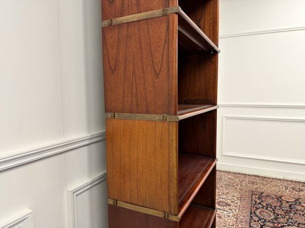 Klassiek-Engels-Antiek-Oud-Vintage-Chesterfield-Originele-Globe-Wernicke-Open-Boekenkast-Kast-4