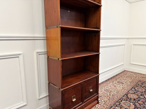 Klassiek-Engels-Antiek-Oud-Vintage-Chesterfield-Originele-Globe-Wernicke-Open-Boekenkast-Kast-6