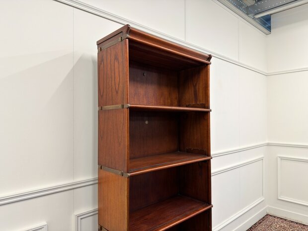 Klassiek-Engels-Antiek-Oud-Vintage-Chesterfield-Originele-Globe-Wernicke-Open-Boekenkast-Kast-7