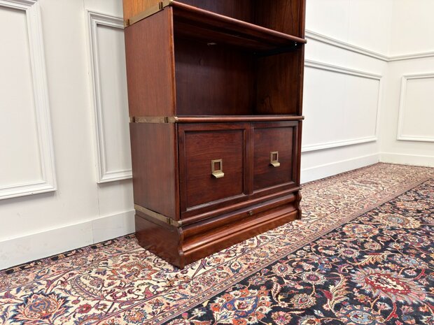 Klassiek-Engels-Antiek-Oud-Vintage-Chesterfield-Originele-Globe-Wernicke-Open-Boekenkast-Kast-8