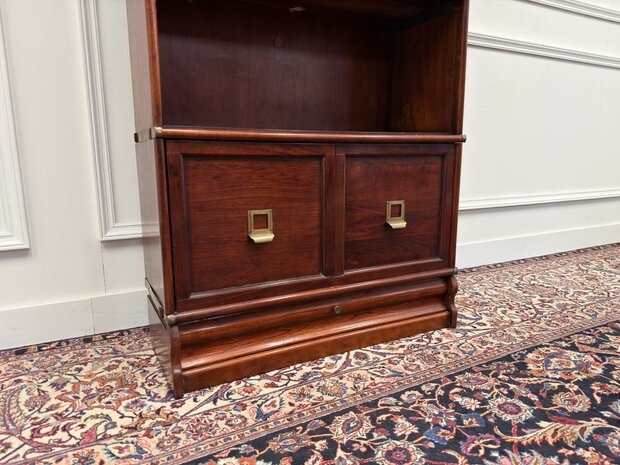Klassiek-Engels-Antiek-Oud-Vintage-Chesterfield-Originele-Globe-Wernicke-Open-Boekenkast-Kast-11