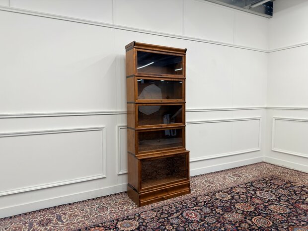 Klassiek-Engels-Oud-Antiek-Vintage-Chesterfield-Globe-Wernicke-Stijl-Boekenkast-Kast