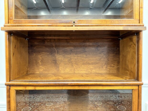Klassiek-Engels-Oud-Antiek-Vintage-Chesterfield-Globe-Wernicke-Stijl-Boekenkast-Kast