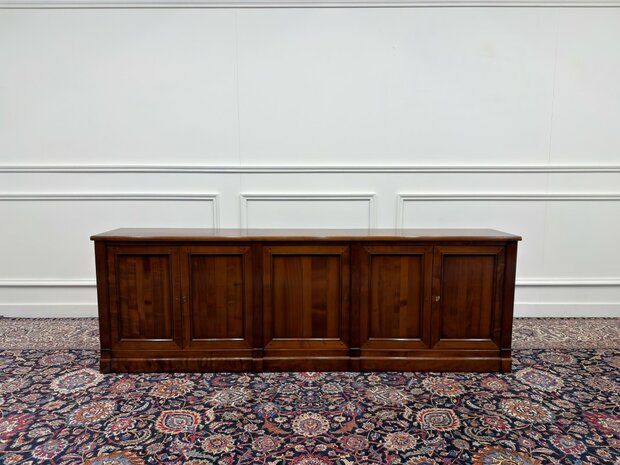 Klassiek-Italiaans-Antiek-Oud-Vintage-Chesterfield-Kantoorkast-Kast-Dressoir-Kersenhout