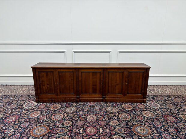 Klassiek-Italiaans-Antiek-Oud-Vintage-Chesterfield-Kantoorkast-Kast-Dressoir-Kersenhout
