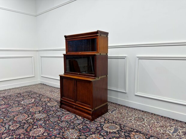 Klassiek-Engels-Oud-Antiek-Chesterfield-Vintage-Originele-Globe-Wernicke-Bokenkast-Kast