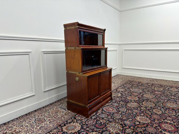 Klassiek-Engels-Oud-Antiek-Chesterfield-Vintage-Originele-Globe-Wernicke-Bokenkast-Kast