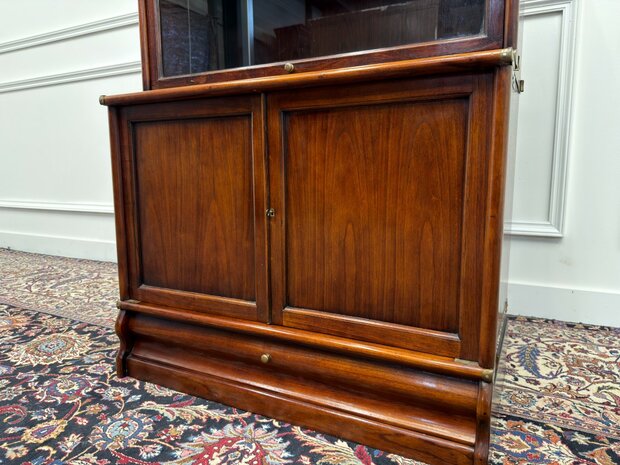 Klassiek-Engels-Oud-Antiek-Chesterfield-Vintage-Originele-Globe-Wernicke-Bokenkast-Kast