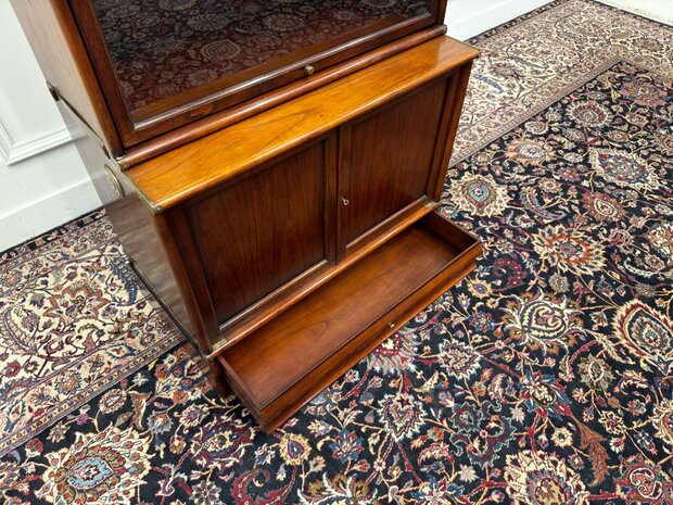 Klassiek-Engels-Oud-Antiek-Chesterfield-Vintage-Originele-Globe-Wernicke-Bokenkast-Kast