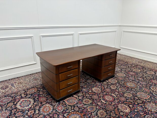 Klassiek-Antiek-Oud-Engels-Chesterfield-Vintage-Art-Deco-Bureau-Desk