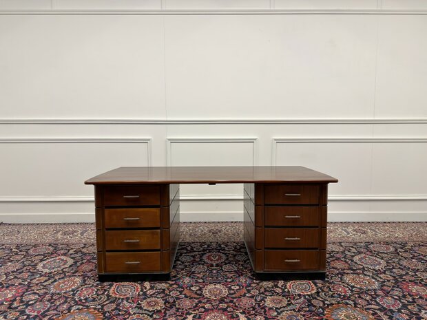 Klassiek-Antiek-Oud-Engels-Chesterfield-Vintage-Art-Deco-Bureau-Desk