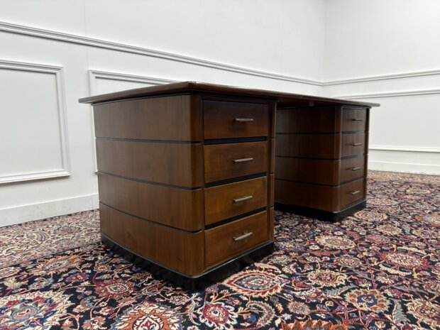 Klassiek-Antiek-Oud-Engels-Chesterfield-Vintage-Art-Deco-Bureau-Desk